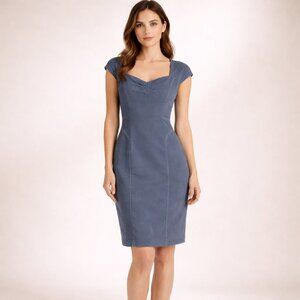 Rebecca Taylor Sweetheart Neckline Bodycon Sheath Dress | Size 2 | Gray